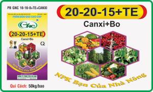 Phân NPK 20-20-15+TE+Canxi Bo (Dùng cho các loại cây trồng)